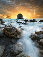 bretagne, landscape, crozon, natural park, photos from Brittany, anse de dinan, beach, rock, pebble, ledge, sunset, sun, wave, winter, sky, cloud, waterscape, dark, night